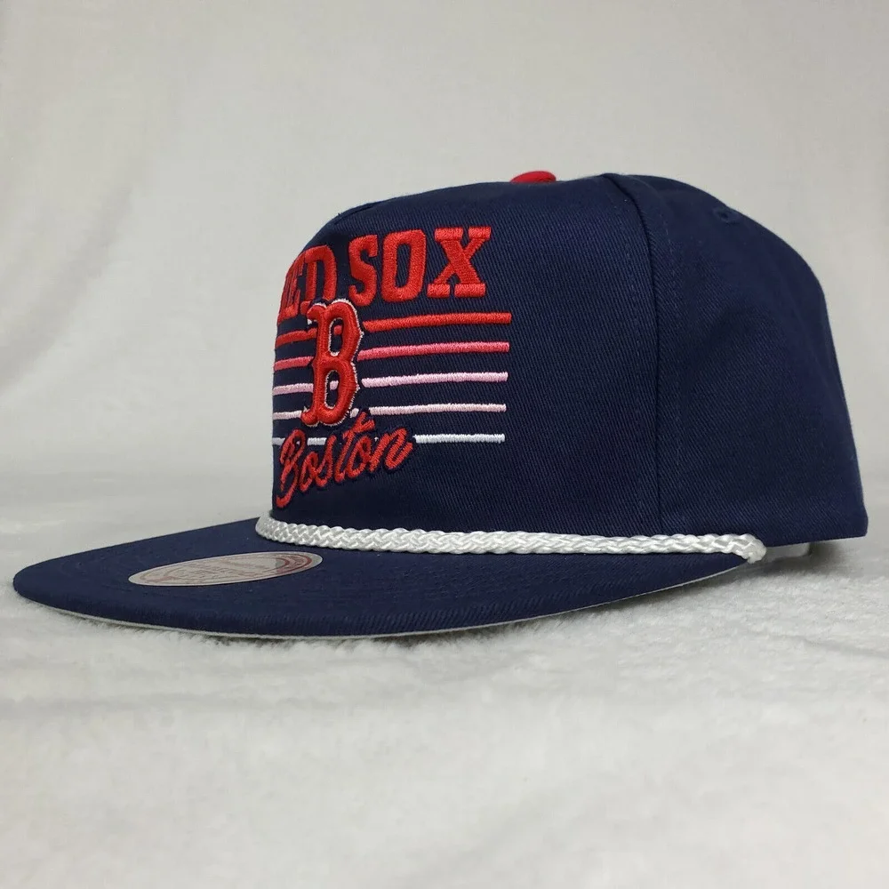 Boston Red Sox Mitchell & Ness MLB Deadstock Snapback‎ Hat Cap 3D Logo Navy NWT